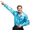 Boland Bledě modrá pánská disco košile XXL