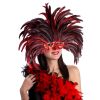 Carnival Toys Brazilská čelenka v červeném peří s maskou