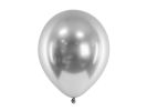 PARTYDECO Latexové balónky stříbrné lesklé 10 ks