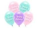 PARTYDECO Sada 5 balónků Happy Bithday růžová