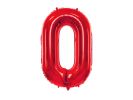 PARTYDECO Foliová číslice- 0 červená -86 cm