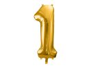 PARTYDECO Foliová číslice- 1 zlatá -86 cm