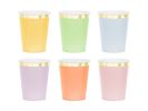 PARTYDECO Papírové kelímky barevné -220 ml - 6ks
