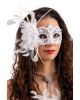 Carnival Toys Bílá krajková maska s kamínky