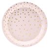 PARTYDECO Papírové talířky růžové s tečkami -18 cm - 6ks