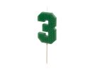PARTYDECO Narozeninová svíčka Lego číslo 3 zelená