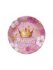 Papírový talíř velký - Pink Princess Crown