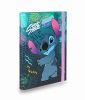 Desky na sešity A5 s širokou gumou - Stitch blue vzor 3