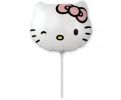 Balónek fóliový nafouknutý 14 na tyčce - Hello Kitty