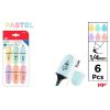 Zvýrazňovač 6 barev na blistru PASTEL