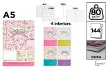 Notes A5 s magnetickým zavíráním 80g / m2 Kytky ,balení 12 ks