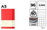 Notes A5 s gumou 96l  - červený ,balení 12 ks