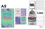 Notes A5 s gumou 96l  - Smile ,balení 12 ks