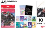 Škrábací notes A5 10 listů černý