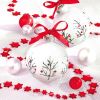 Ubrousky DAISY L (20ks) White and Red Baubles