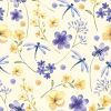 Ubrousky DAISY L (20ks) Floral Wallpaper with Dragonflies