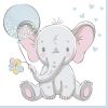 Ubrousky MAKI L (20ks) Baby Elephant with Blue Balloon