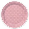Papírový talíř velký - White Dots on Pink