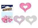 dekorace srdce pastelové  12ks 4cm mix 2221442
