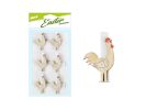 kolíčky kohouti 6ks - 4cm bílé 2221570