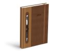 diář 2026 D801 PU dark brown/beige - na propisku s gumkou 7781456