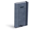 diář 2027 D802 PU šedý s gumkou 90x170mm 7781606