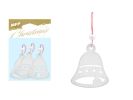 zvonek dřevěný stříbrný set 6x6,8cm/3ks WD-15319 8885524