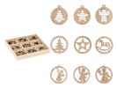 ozdoby dřevěné set mix 27ks/3x3cm XC2018900 8885848