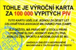 Průkaz Tohle je výroční karta za 100 000 ...