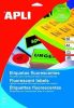Etiketa, fluorescentní oranžová, 99,1 x 67,7 mm, zaoblené rohy, 160 ks/bal., APLI 02875 ,balení 20 ks