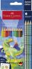 Barevné pastelky Grip, 13 barev, trojhranné, dinosaurus, FABER-CASTELL 201545