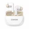 Sluchátka Hexagon 7, bílá / béžová, TWS bezdrátová, Bluetooth 5.4, CANYON CNS-TWS7WB