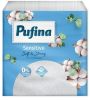Ubrousky Sensitive, bílá, 1/4 skládání, 1-vrstvé, 24 x 24 cm, 90 ks, PUFINA PP20856 ,balení 90 ks