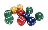 Kostky, mix barev, plast, 10 ks ,balení 10 ks