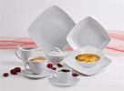 Kávový set Quadrato, bílá, porcelán, čtvercové, 9 cl, ROTBERG ,balení 6 ks