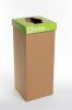 Odpadkový koš na tříděný odpad Office, zelená, recyklovaný, anglický popis, 60 l, RECOBIN 59991050