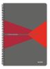 Blok Office, šedo-červená, drátěná kroužková vazba, A4, linkovaný, 90 listů, laminovaný povrch, LE