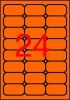 Etikety, zaoblené rohy, fluorescentní oranžová,  64x33,9 mm, 480 ks/bal., APLI ,balení 20 ks