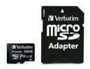 Paměťová karta Premium, microSDXC, 256GB CL10/U1, s adaptérem, VERBATIM