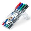 Permanentní popisovač Lumocolor 348 Duo, sada, 4 barvy, kuželový hrot, F/M, oboustranný, STAEDTLER