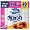 Toaletní papír Everyday, broskev, 3-vrstvý, malé role, 32+8 rolí, OOOPS KTC30401772 ,balení 40 ks