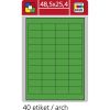 Print etikety A4 pro laserový a inkoustový tisk - 48,5 x 25,4 mm (40 etiket / arch) zelená
