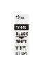 Pásky D1 vinylové permanentní - 19 mm x 5,5 m / černý tisk / bílá páska