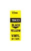 Pásky D1 vinylové permanentní - 19 mm x 5,5 m / černý tisk / žlutá páska