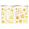 Okenní fólie Glitr - mix zlaté hvězdy / 30 x 42 cm