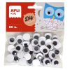 Samolepicí očička APLI černá kulatá / 50 ks