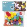 Kuličky POM POM APLI - barevné / 78 ks