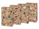 Vánoční sáček KRAFT 4 - mix motivů / 10 x 18 x 6 cm