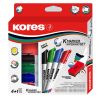 Popisovač Kores K-Marker Wihteboard - sada 4 ks + mazací houba / kulatý hrot
