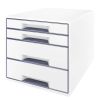 Zásuvkový box Leitz WOW - 2+2 zásuvky / šedá